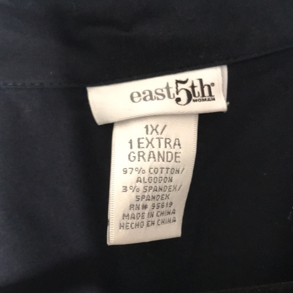 🏵️donated 10/25 NWT East 5th navy button up plus size top 1x - Picture 3 of 5